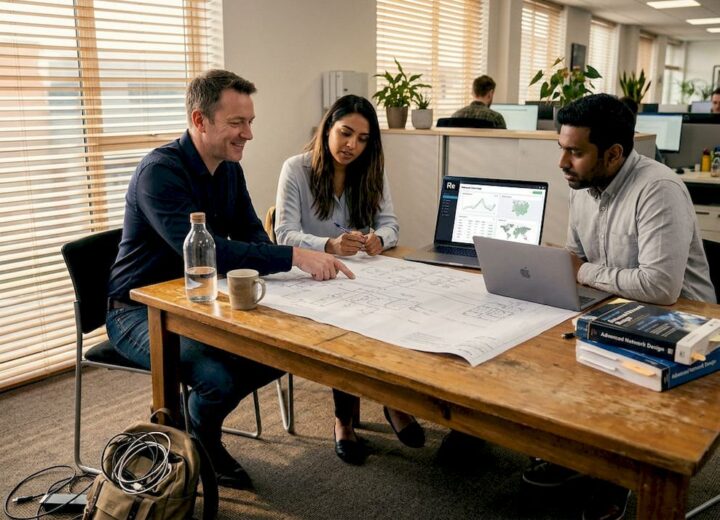 Team planning network in open office setting