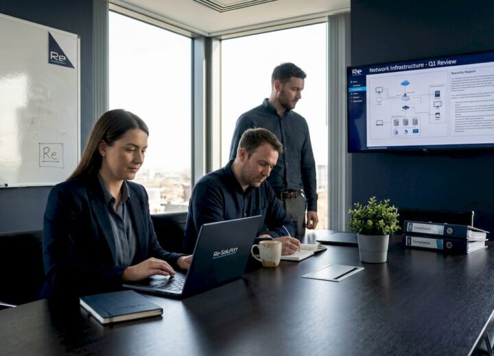 IT leaders in network security meeting