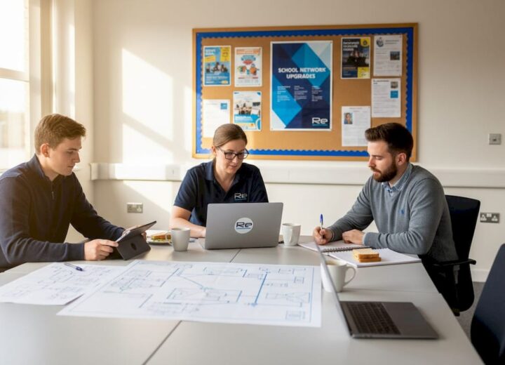 School IT team planning network workflow