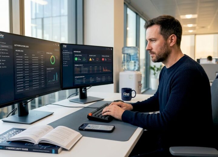 IT manager reviewing secure access technology