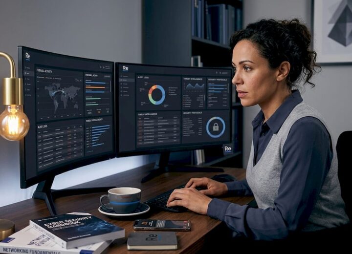 IT security specialist monitoring managed firewalls