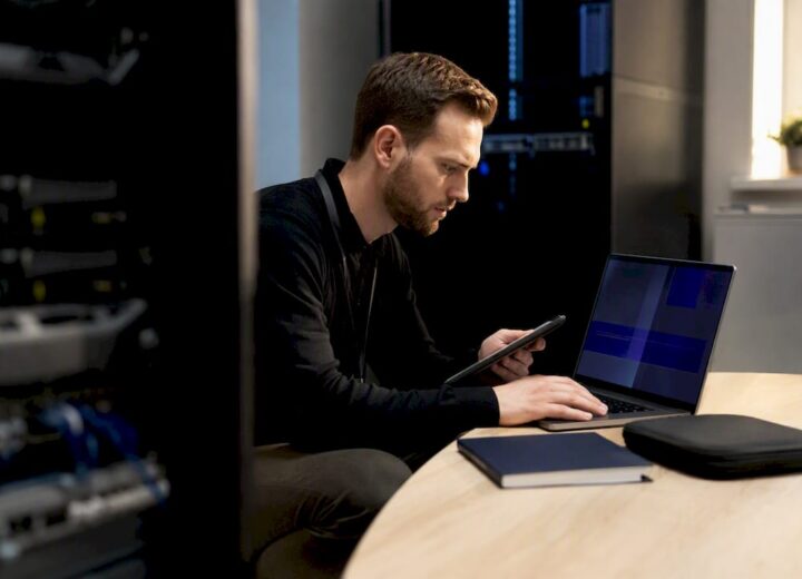 Assessor conducting Cyber Essentials Plus checks