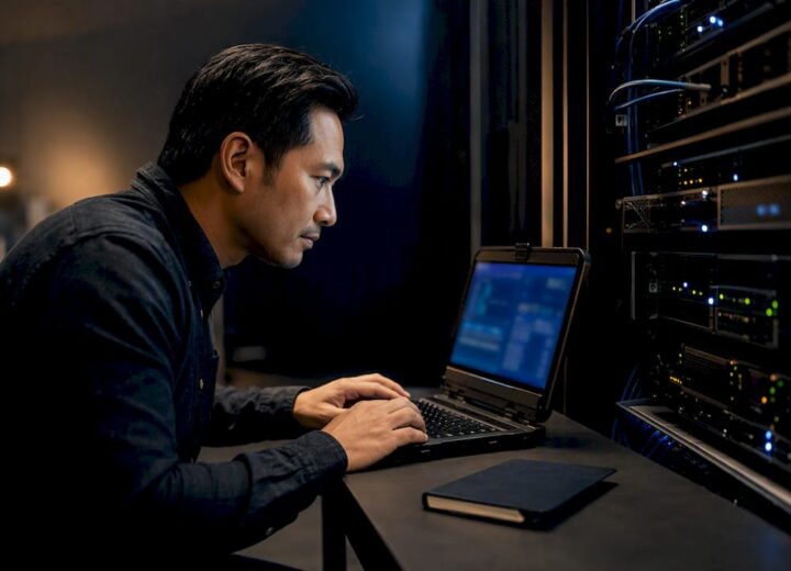 Engineer monitoring network service performance
