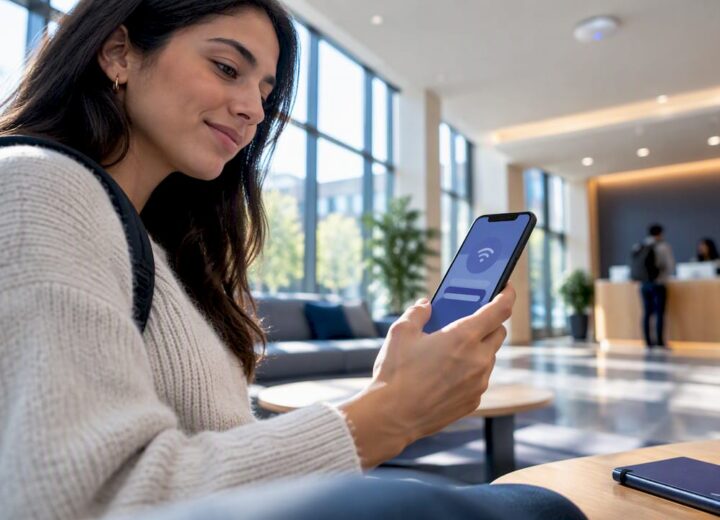 Visitor connecting to a guest WiFi portal