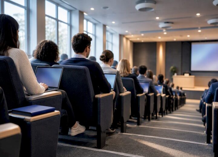Lecture theatre with dense Wi-Fi capacity planning