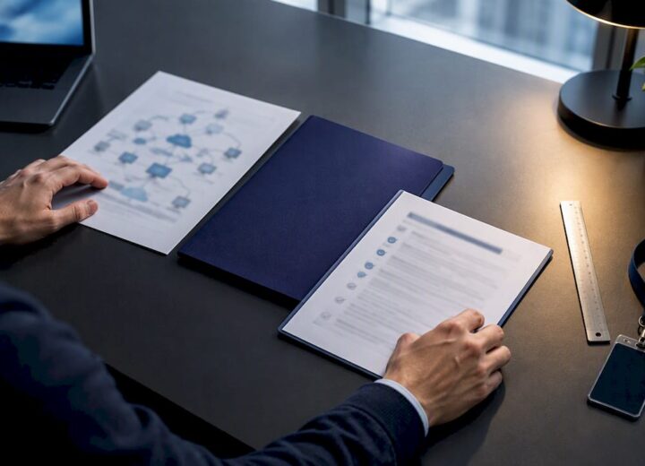 Reviewer organising PSN compliance evidence pack